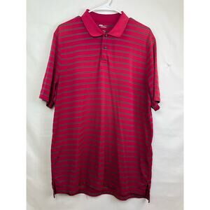 RLX Ralph Lauren Men's Size XL Red/Green/Black Striped Short Sleeve Knit Polo